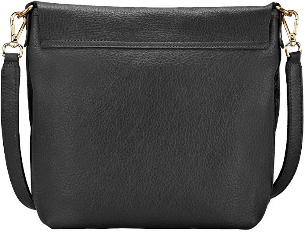 GiGi New York Handcrafted Womens Black Andie Crossbody: Handbags